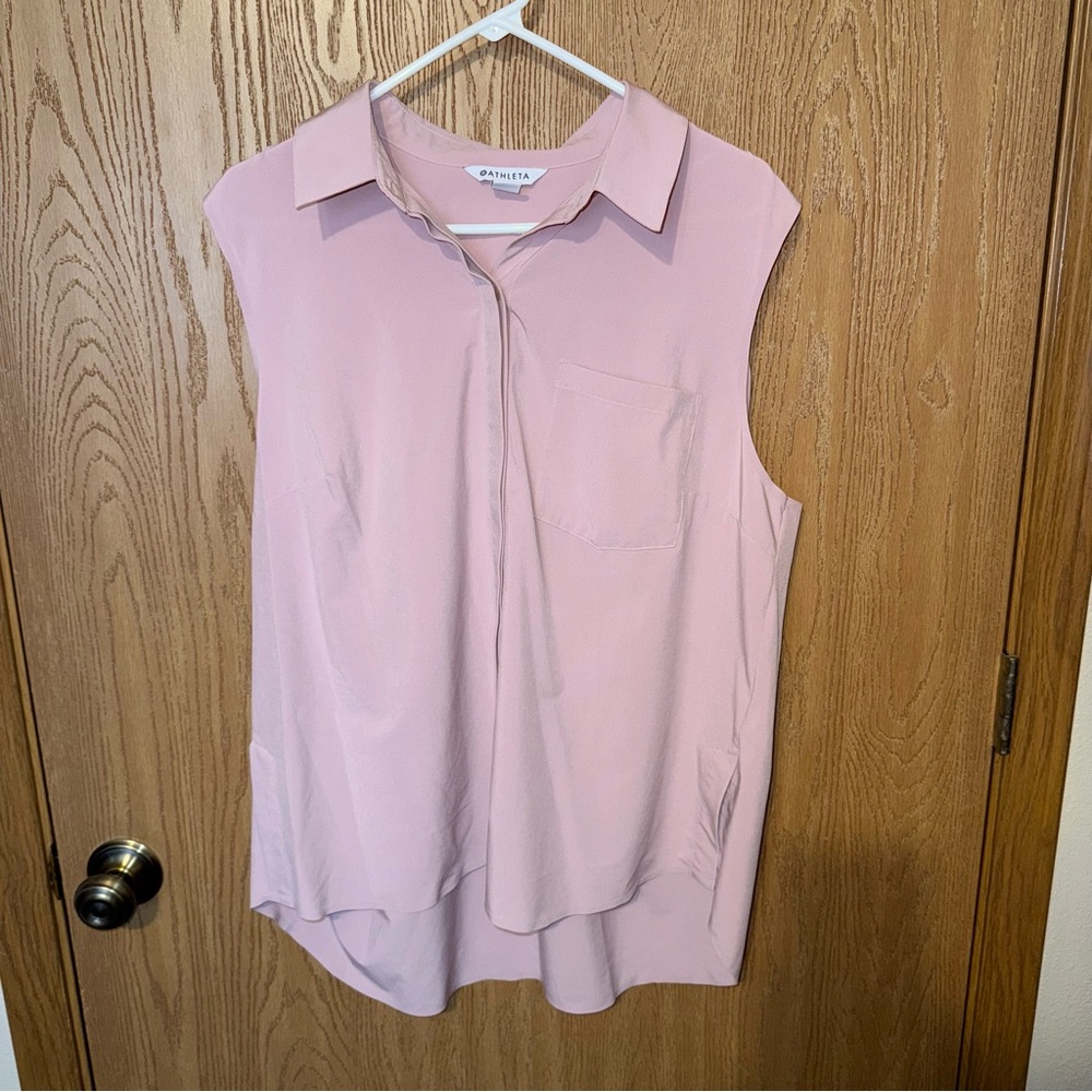 Athleta Light Pink Sleeveless Blouse